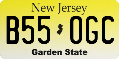 NJ license plate B55OGC