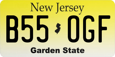 NJ license plate B55OGF