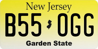 NJ license plate B55OGG