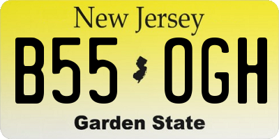 NJ license plate B55OGH