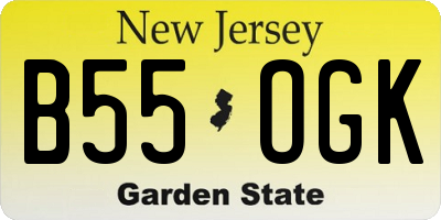 NJ license plate B55OGK