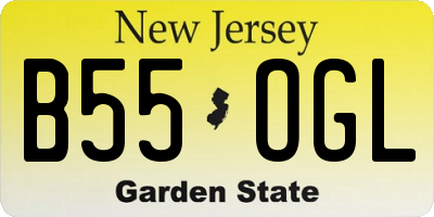 NJ license plate B55OGL