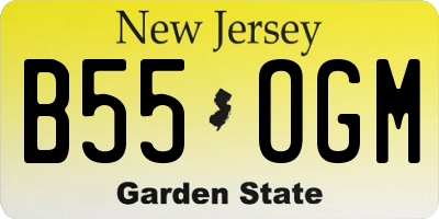 NJ license plate B55OGM