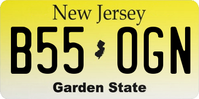 NJ license plate B55OGN