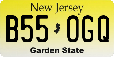 NJ license plate B55OGQ