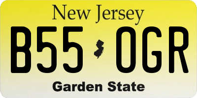NJ license plate B55OGR