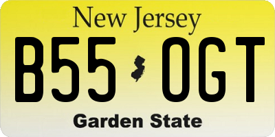 NJ license plate B55OGT