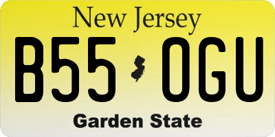 NJ license plate B55OGU