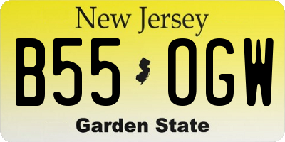 NJ license plate B55OGW