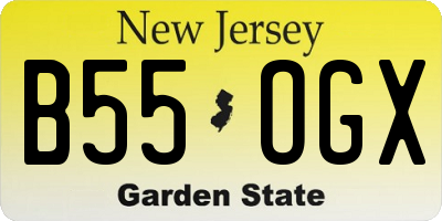 NJ license plate B55OGX