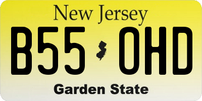 NJ license plate B55OHD