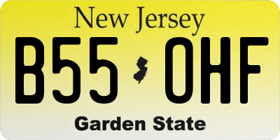 NJ license plate B55OHF