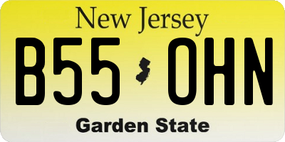 NJ license plate B55OHN