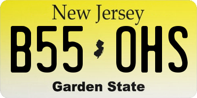 NJ license plate B55OHS