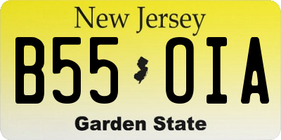 NJ license plate B55OIA