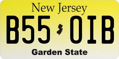 NJ license plate B55OIB