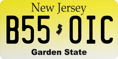 NJ license plate B55OIC