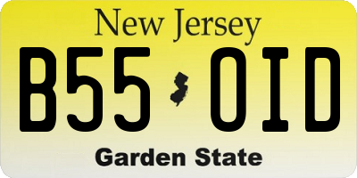 NJ license plate B55OID