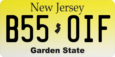 NJ license plate B55OIF
