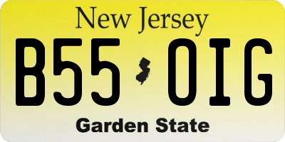 NJ license plate B55OIG