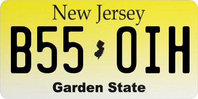 NJ license plate B55OIH