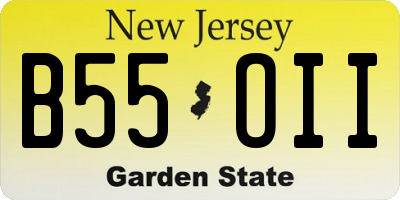 NJ license plate B55OII