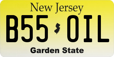 NJ license plate B55OIL