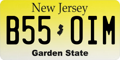 NJ license plate B55OIM