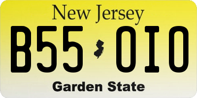 NJ license plate B55OIO