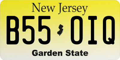 NJ license plate B55OIQ