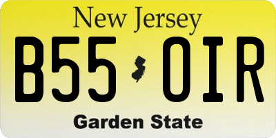 NJ license plate B55OIR