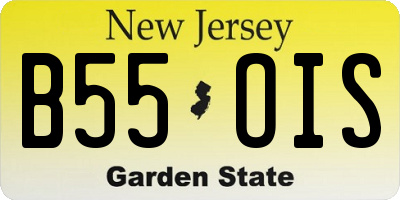 NJ license plate B55OIS