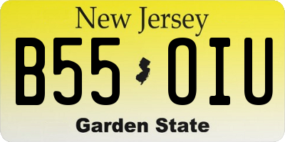 NJ license plate B55OIU