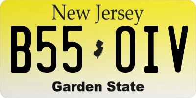 NJ license plate B55OIV
