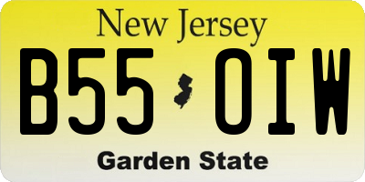 NJ license plate B55OIW
