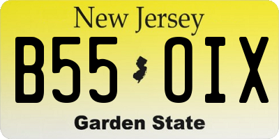 NJ license plate B55OIX