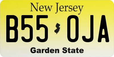 NJ license plate B55OJA