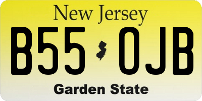 NJ license plate B55OJB