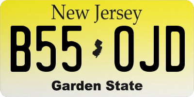 NJ license plate B55OJD
