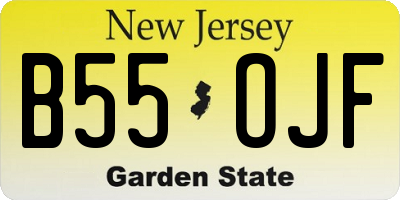 NJ license plate B55OJF