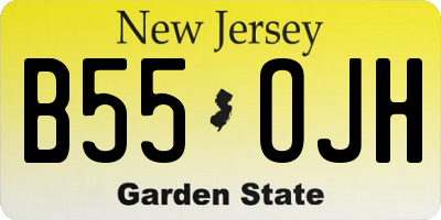 NJ license plate B55OJH
