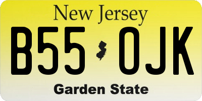 NJ license plate B55OJK