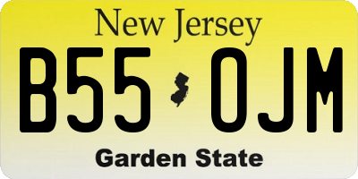 NJ license plate B55OJM