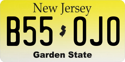 NJ license plate B55OJO