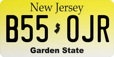 NJ license plate B55OJR