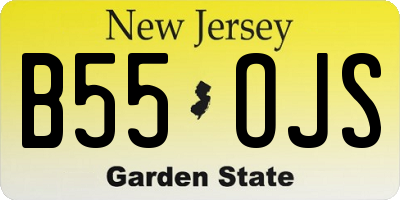 NJ license plate B55OJS