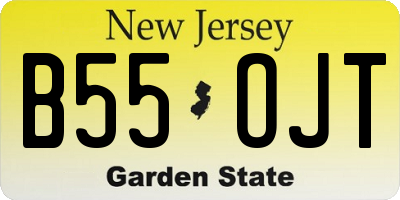 NJ license plate B55OJT