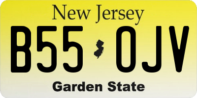 NJ license plate B55OJV