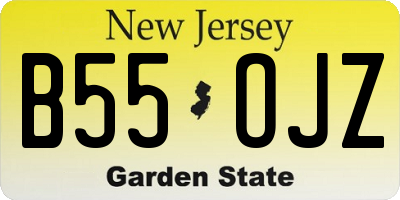NJ license plate B55OJZ