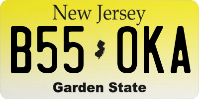 NJ license plate B55OKA